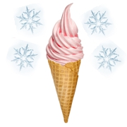 &copy; H. Ozmen [Softeis in Waffel], kichigin19 [Kristallstruktur Schneeflocke] / stock.adobe.com